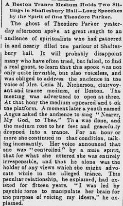 Toronto Daily Mail Jan 16 1893 Spiritualists Part 1