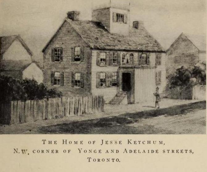 Jesse Ketchum's home at Yonge and Adelaide.