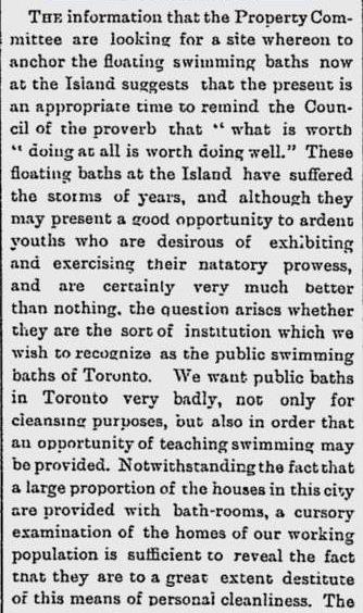 Public Baths Toronto Daily Mail Jun 11 1892