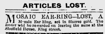 Mosaic Earring The Globe February 1 1869