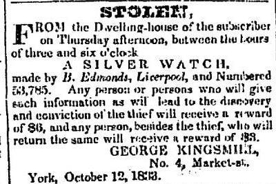 Stolen Canadian Correspondent Nov 2 1833