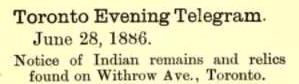 Toronto Evening Telegram June 28 1886 Withrow