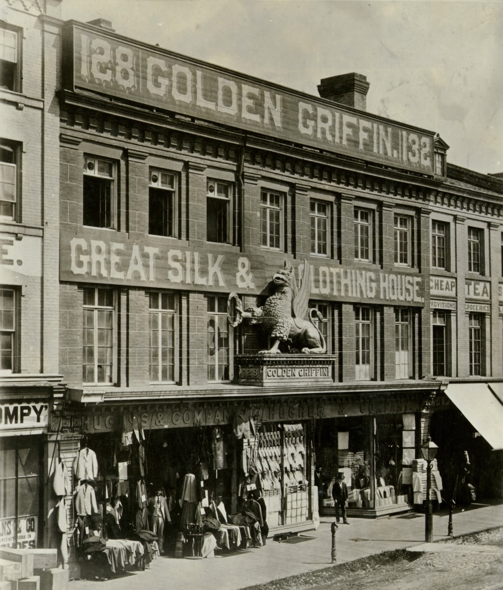 Hughes &amp; Co., 'Golden Griffin', King St. E., n. side, w. of Market St 1872
